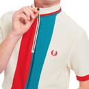 FRED PERRY Mod Bold Stripe Funnel Neck Cycling Top