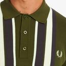 FRED PERRY Striped Knitted Shirt (Military Green)
