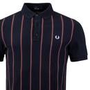 FRED PERRY Men's Mod Front Stripe Pique Polo Shirt