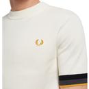FRED PERRY Mod Striped Cuff Textured Knit T-shirt