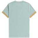 Fred Perry Retro Striped Cuff Pique T-Shirt (Blue)