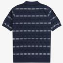 Fred Perry Striped Rib Knitted Retro Polo Shirt TB
