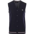 FRED PERRY Mens Mod Merino Wool Tipped Tank Top DC