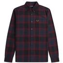 Fred Perry Button Down Tartan Oxford Shirt in Oxblood M6573 597