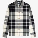 Fred Perry Mod Tartan Twill Overshirt in Ecru M1724 560 Main Photo
