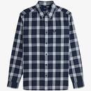 Fred Perry Yarn Dyed Tartan Twill Shirt in Dark Airforce M1742 738 Main Photo