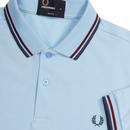 FRED PERRY M3600 Mod Twin Tipped Polo Top SKY BLUE