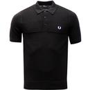 FRED PERRY Men's Mod Texture Knit Panel Polo Shirt