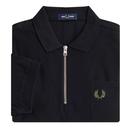 Fred Perry Crepe Cotton Jacquard Zip Neck Polo B