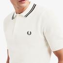 FRED PERRY Texture Knit Twin Tipped Polo Shirt SW