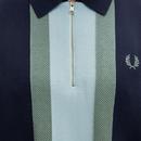 Fred Perry Textured Stripe Knitted 1/4 Zip Shirt A