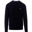 fred perry tipped jumper crew neck jumper navy
