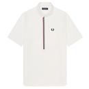 FRED PERRY Mens Mod Taped Placket Shirt SNOW WHITE