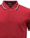FRED PERRY M3600 Mod Twin Tipped Polo Shirt Blood 