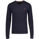 Fred Perry Tipped V-neck Jumper in Navy K3200 608