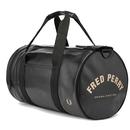 FRED PERRY Retro Mod PU Tonal Barrel Bag BLACK