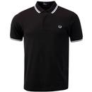 Fred Perry Twin Tipped Polo Shirt Black White