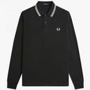 Fred Perry Twin Tipped Long Sleeve Polo Shirt in Night Green M636 T50