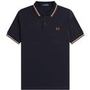 Fred Perry M3600 V33 Men's Twin Tipped Polo in Navy / Ecru / Nutflake