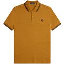 Fred Perry M3600 T59 Twin Tipped Polo Shirt in Caramel and Black