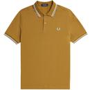 Fred Perry M3600 Twin Tipped Polo Shirt in Dark Caramel, Snow White, Silver Blue M3600 V23