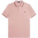 Fred Perry Twin Tipped Shirt in Dusty Rose Pink and Shaded Stone M3600 S51