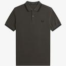 Fred Perry M3600 U70 Twin Tipped Mod Polo Shirt in Field Green and Black