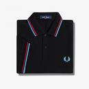 FRED PERRY M3600 Mod Twin Tipped Polo Shirt B/WR/B