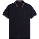 FRED PERRY M3600 Mod Twin Tipped Polo Shirt N/DRP