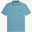 Fred Perry M3600 Twin Tipped Polo Shirt in Ash Blue M3600 R75