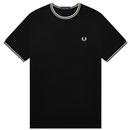 FRED PERRY Retro Twin Tipped Crew T-shirt in Black