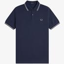 Fred Perry M3600 Twin Tipped Pique Polo Shirt in Dark Airforce M3600 Z47 Main Photo