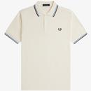 Fred Perry M3600 Twin Tipped Pique Polo Shirt in Ecru M3600 Z46 Main Photo