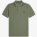 Fred Perry M3600 Twin Tipped Pique Polo Shirt in Wreath Green M3600 Z50 Main Photo