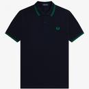 Fred Perry Twin Tipped Polo Shirt in Navy and Fred Perry Green M3600 S31