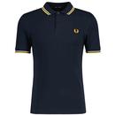 Fred Perry Twin Tipped Polo Shirt in Navy/Ecru/Yellow M3600 R81