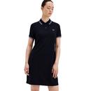 Fred Perry Twin Tipped Shirt Dress in Navy with Ultraviolet Tipping D3600 X49