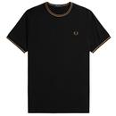 Fred Perry Twin Tipped T-shirt in Black and Stone M1588 U97  