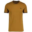 Fred Perry Twin Tipped T-shirt in Dark Caramel M1588 D56