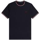 Fred Perry Twin Tipped T-shirt in Navy, Snow White and Burnt Red M1588 T55 