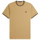 Fred Perry Twin Tipped T-shirt in Warm Stone and Black M1588 U88
