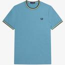 Fred Perry Twin Tipped T-shirt in Ash Blue M1588 Q47