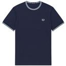 fred perry twin tipped t-shirt carbon blue