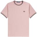 Fred Perry Twin Tipped T-shirt in Dusty Rose Pink M1588 T89