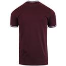 FRED PERRY Retro Twin Tipped Crew T-shirt MAHOGANY