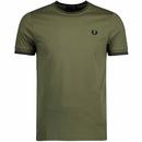 Fred Perry M1588 Q55 Mod Twin Tipped T-shirt in Uniform Green
