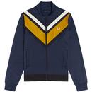 fred perry v panel chevron track jacket dark carbon