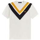 fred perry v-panel pique t-shirt snow white