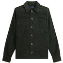 Fred Perry M6595 Q20 Waffle Cord Overshirt in Night Green