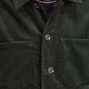 Fred Perry Waffle Cord Mod Overshirt Night Green
